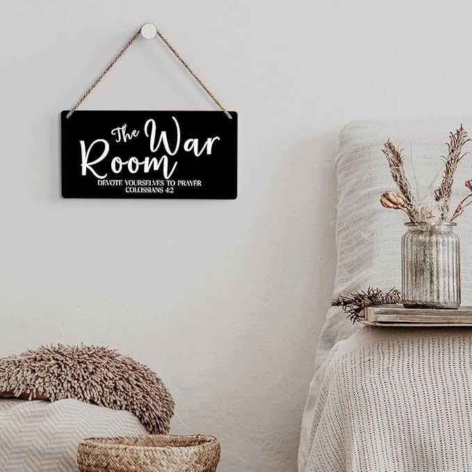 Black Decor Rustic War Room Decor Christian Bible Verse Wood Decoration Sign Regalos Cristianos Para Mujer Scripture Printed Wood Sign Wall Art Religious Gifts Faith Based Gifts-Ruum Studio Home