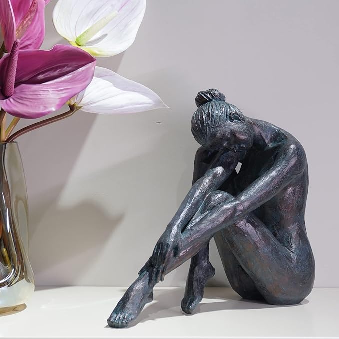 Guichifun Yoga Dancer Statue Home Decoration - Resin Bronze Sculpture Modern Creative Home Garden Statue Handicrafts Art Ware Home Décor Office Room or Outdoor Garden Gifts 16.3 x 7.15 x 13.9 Inch-Ruum Studio Home