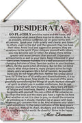 Qious Inspirational Signs Gift Farmhouse Desiderata Go Placidly Amid the Noise and the Haste Wooden Hanging Sign Rustic Wall Art Home Living Room Decoration 10 x 8 Inches-Ruum Studio Home