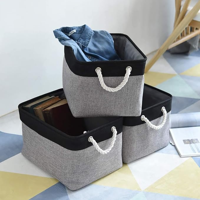 Storage Bins, Storage Cubes Storage Containers for Organizing with Handles for Organizer Bins (15.7 x 11.8 x 8.2 inches)-Ruum Studio Home