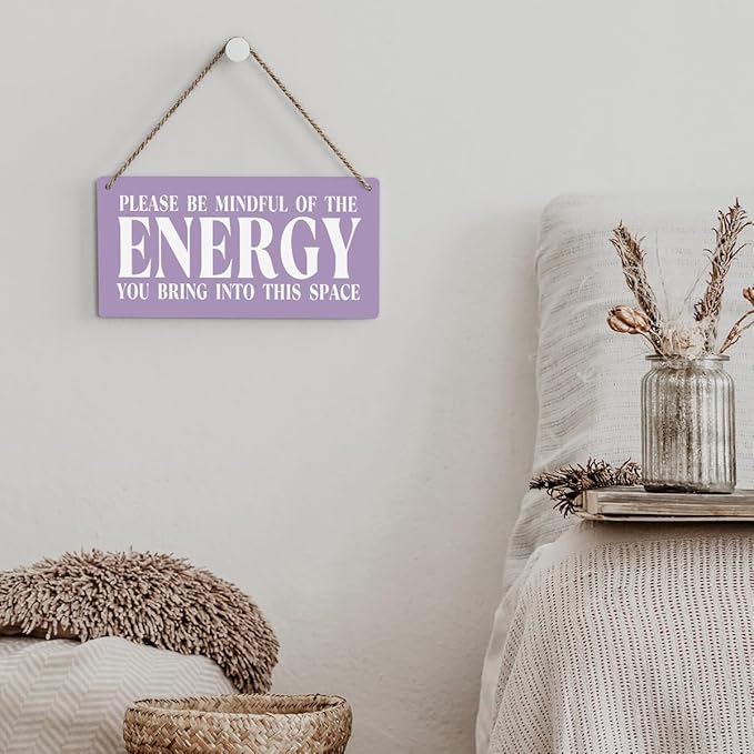 Purple Decor Spiritual Meditation Room Decor Inspirational Spa Decoration Positive Affirmations Wall Wood Plaque Sign Hanging Door Sign Home Office Yoga Room Decoration-Ruum Studio Home