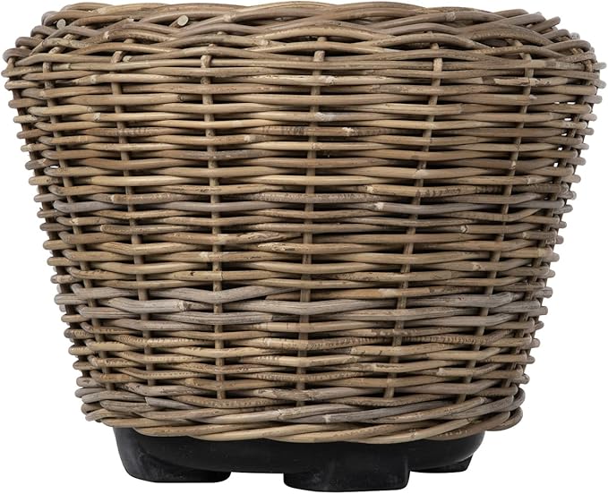 Rattan Kobo Indoor Outdoor Planter Basket with Plastic Pot Large 65 Gallon Soil Capacity-Ruum Studio Home