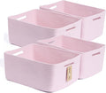 Large Storage Baskets for Organizing, Closet Shelf Baskets for Clothes Blanket Towels, Baby Nursery, Toy Bins Box, Woven Rope Baskets, 17 x 13 x 7.5”, 4 Packs Light Pink-Ruum Studio Home
