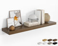 RICHFOCUS 48Inch Floating Shelves for Wall 1 Pack Shelves for Bedroom|Kitchen|Bathroom Wall Mounted Rustic Wood Floating Shelf with Invisible Brackets for Books|Storage|Decor, Walnut-Ruum Studio Home