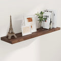 Floating Shelves 48 Inch Long, 48"W x 9"D Wall Shelf Invisible Bracket, 9 Inch Deep Floating Shelf for Wall, Rustic Wooden Shelves for Living Room, Kitchem, Bedroom, Walnut Color, Set of 1-Ruum Studio Home