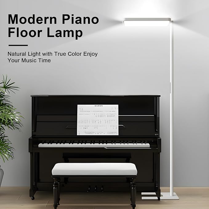 LED Floor Lamp 78ines Tall Floor Lamp 80W White Mordern Office Standing Lights Eye-Care Reading Lamps for Living Room Study Bedroom 4000K Daylight-Ruum Studio Home