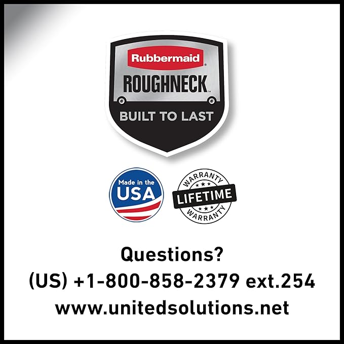 Rubbermaid Roughneck Tote 14 Gal, 6 Pack, Made in USA, Black & Gray, Rugged Plastic Stackable Storage Bins with Lids and Handles-Ruum Studio Home