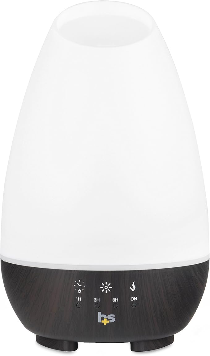 HealthSmart 500ML Essential Oil Diffuser for Large Rooms, Cool Mist Humidifier and Aromatherapy Diffuser, Adjustable Timer, Mist Mode and 7 LED Light Colors, White (Pack of 1)-Ruum Studio Home