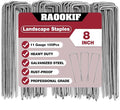 RAOOKIF 8 Inch Galvanized Garden Landscape Staples, 20/50/100/200Pcs Garden Metal Stakes, 11 Gauge Heavy Duty Ground Stakes for Decoration, Fence, Lawn, Fabric Pins-Ruum Studio Home