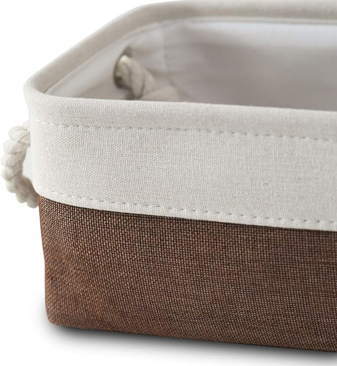 Small Storage Baskets for Shelves,Fabric Storage Baskets for Closet,Rectangular Collapsible Baskets for organizing Clothes,Books,Gifts-Ruum Studio Home