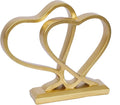 Gold Heart Sculpture for Living Room Decor Heart Decoration Gift for Her and Him Love Wedding Anniversary Couples Gift Modern Heart Statue for Home Coffee Table Dining Table Centerpiece Birthday Gift-Ruum Studio Home