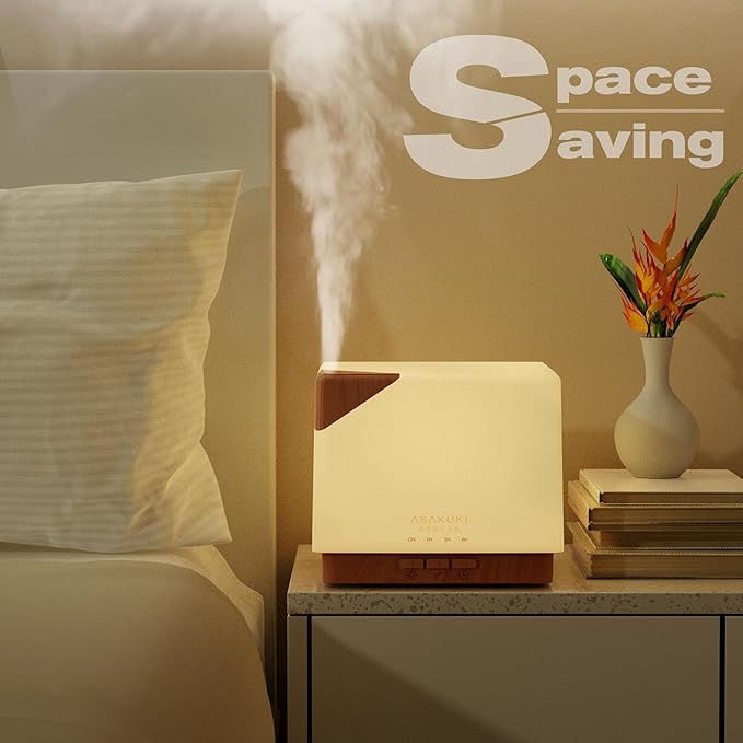 ASAKUKI 700 ml Premium Essential Oil Diffuser, 5 in 1 Ultrasonic Aromatherapy Fragrant Oil Vaporizer Humidifier, Timer and Auto-Off Safety Switch, 7 LED Light Colors-Ruum Studio Home