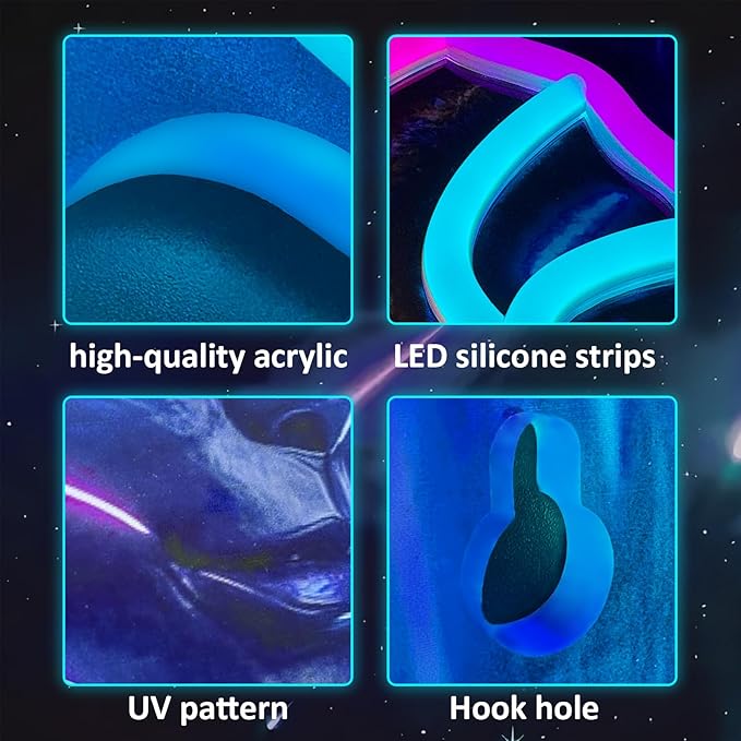 Dreadlocks Alien Neon Sign, E.T Neon Signs for Wall Decor, for Man Cave Game Room Teens Boy Room Decor, Gift for Teens Kids E.T Fans UFO Fans, Dimmable Decoration USB Powered with Switch-Ruum Studio Home