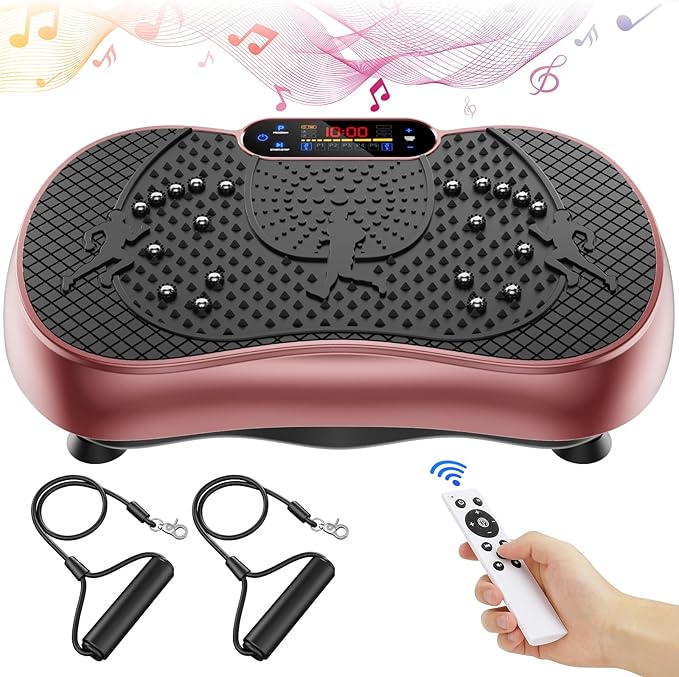 Vibration Plate Exercise Machine, 180 Speed Levels Vibration Plate for Lymphatic Drainage, Whole Body Workout Vibrating Fitness Platform, Effective for Weight Loss, Shaping, Toning & Wellness-Ruum Studio Home