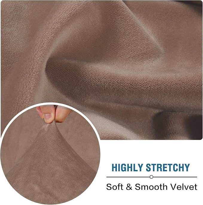 H.VERSAILTEX Velvet Stretch Individual Couch Cushion Cover Plush Cushion Slipcover for Loveseat Sofa Cushion Furniture Protector Seat Cushion Sofa Cover (1 Piece Sofa Cushion Cover, Taupe)-Ruum Studio Home