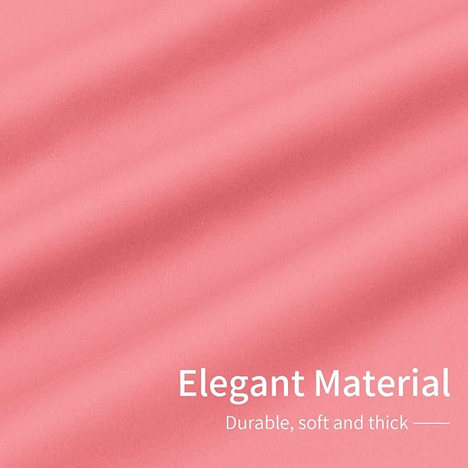 Easy-Going Blackout Curtains for Bedroom, Solid Thermal Insulated Grommet and Noise Reduction Window Drapes, Room Darkening Curtains for Living Room, 2 Panels(42x84 in, Pink)-Ruum Studio Home