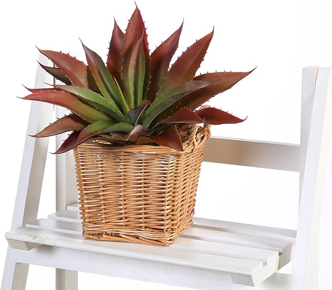 JUSTOYOU Large Artificial Succulents Aloe Plants Real Touch Fake Flowers Unpotted for Home Wedding Festival Arrangement (1, Green-Red)-Ruum Studio Home