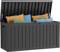 DRATO 80 Gallon Deck Box, Outdoor Storage Box for Patio Furniture, Patio Cushions, Gardening Tools, Pool Supplies 480lbs Weight Capacity,Waterproof Resin Storage Boxes-Ruum Studio Home