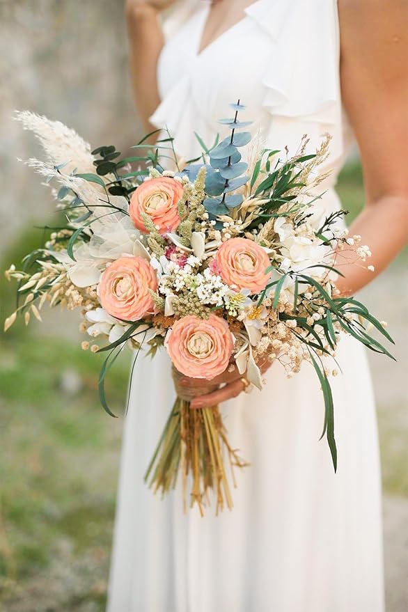 IPOPU 4PCS Real Touch Ranunculus Artificial Flowers Faux Ranunculus Flowers for Vases Real Look Silk Peonies Fake Peony Flowers for Home Indoor Wedding Centerpieces for Table Decorations (Champagne)-Ruum Studio Home