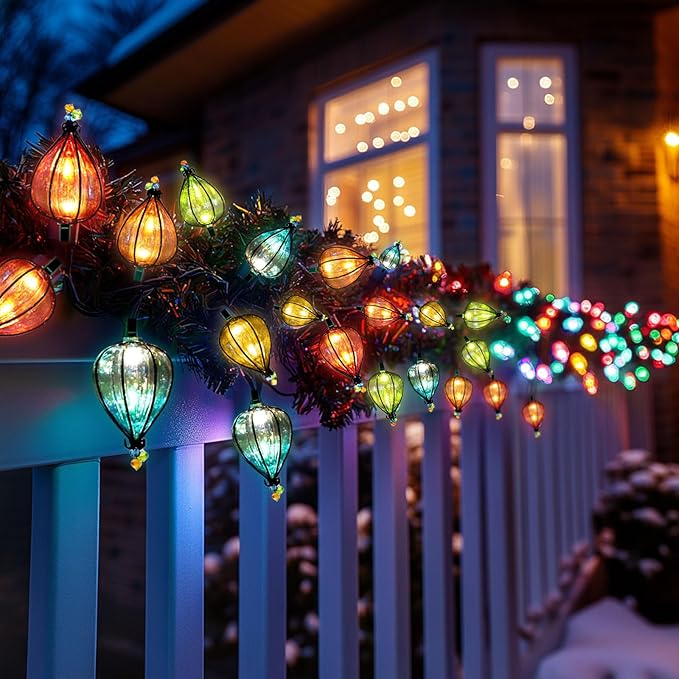 16 Pcs of 11FT Multicolor String Lights with 10 Bulbs, UL Listed Connectable Waterproof Decorative LED Lights Hanging for Backyard Patio, Indoor/Outdoor for Christmas Wedding Party Festival Lighting-Ruum Studio Home