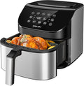 Air Fryer 6.8 Quarts, 10-in-1 Functions, Air Fry, Roast, Bake, Broil, Dehydrate, Large & Compact Air Fryers, Nonstick & Dishwasher-Safe Airfryer Basket, Stainless Steel Air Fryer, Easy to Use-Ruum Studio Home