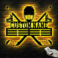 Custom Hockey LED Wall Sign - Personalized Skate & Goalie Mask Neon Light Custom Name Sign, Hockey Decor for Boys Room, Man Cave, Locker Room, Players, Coaches, Sports Fans-Ruum Studio Home