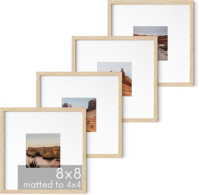 HAUS AND HUES Beige Square Frames Set of 4-8x8-Ruum Studio Home