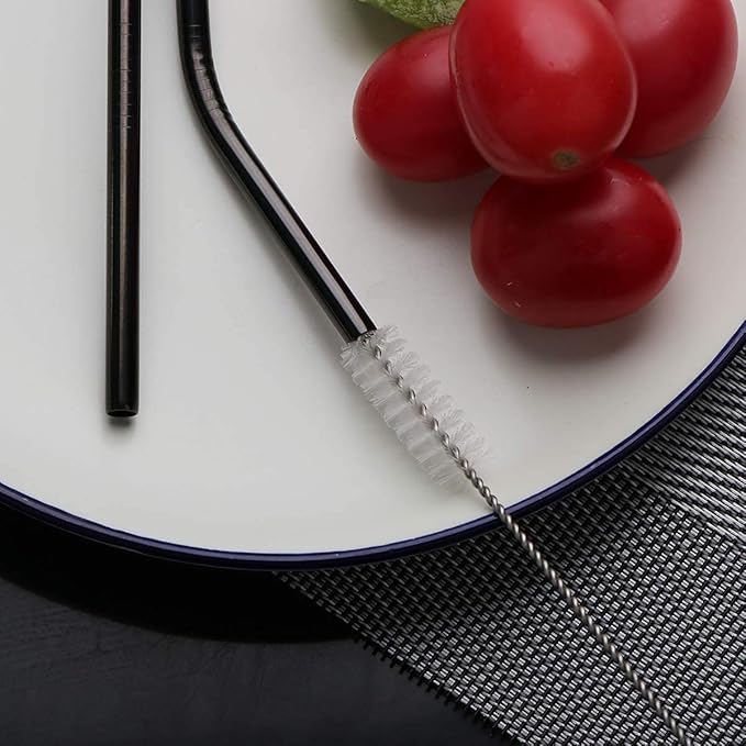Travel Utensils Set with Case Reusable Portable Cutlery Set Stainless Steel 8pcs Including Dinner Knife Fork Spoon Chopsticks straws(Black)-Ruum Studio Home