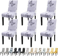 JQinHome Pattern Chair Covers for Dining Room Set of 6, High Stretch Removable Washable Parsons Chair Slipcover for Home Party Hotel Wedding Ceremony (Grey Butterfly,6PCS)-Ruum Studio Home