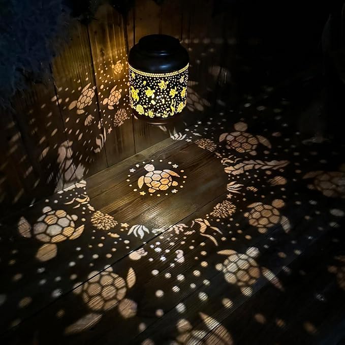2 Pack Sea Turtle Solar Lanterns Outdoor Waterproof,Hanging Solar Lights Sea Turtle Gifts for Women Metal LED Decorative Light for Yard,Patio,Lawn,Tabletop,Pathway,Landscape,Garden Decor-Ruum Studio Home