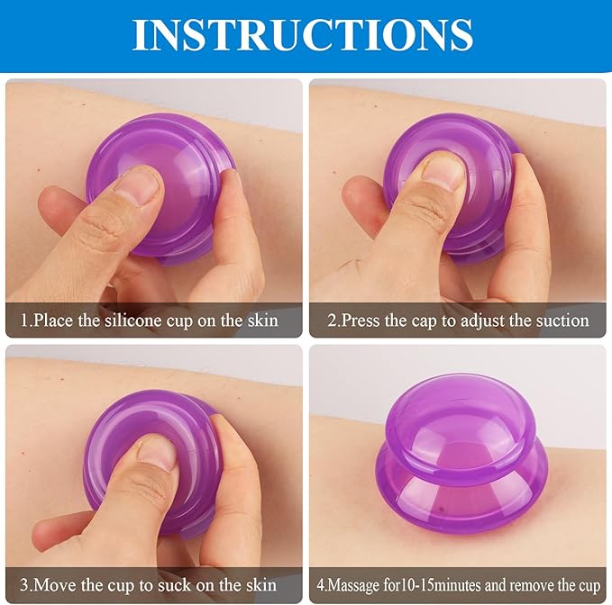 Silicone Cupping Therapy Sets, Cupping Kit for Massage Therapy,Anti Cellulite Cup, for Cellulite Reduction Joint Pain Muscle Pain-Ruum Studio Home