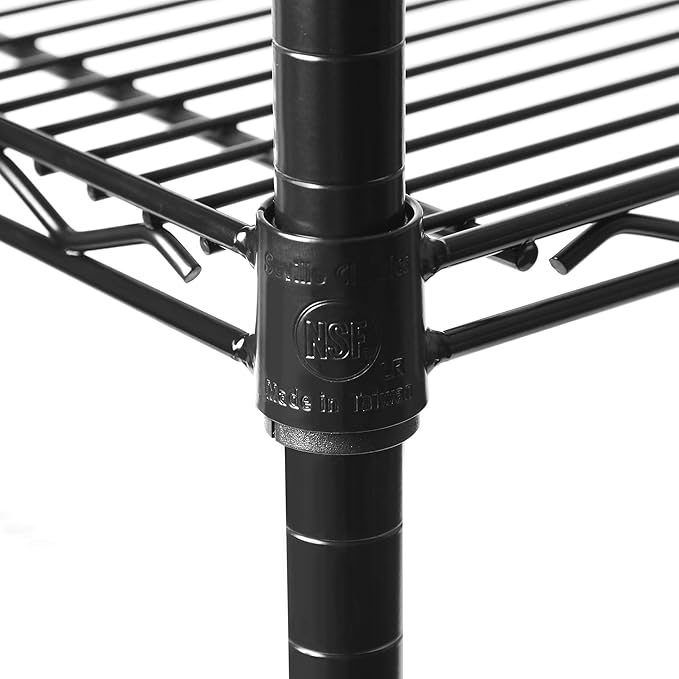 Seville Classics UltraDurable Heavy Duty NSF Solid Steel Wire Rack Storage Unit, Organizer for Garage, Warehouse, Office, Restaurant, Classroom, Kitchen, Black, 5-Tier Shelving, 36" W x 18" D-Ruum Studio Home