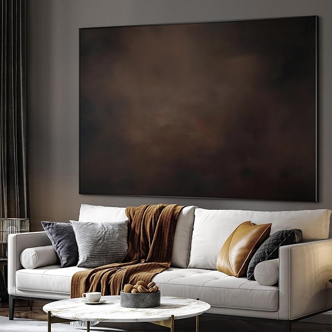 SIGNWIN 60"x72" Extra Large Framed Wall Art Dark Brown Abstract Moody Illustration for Home Living Room Bedroom Decor (Frame Assembly Required)-Ruum Studio Home