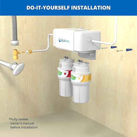 Aquasana Under Sink Water Filter System - Reduces PFAS, Lead, & Chlorine in Drinking Water - Under Counter Claryum Filtration for Kitchen - 2-Stage - Chrome Faucet - AQ-5200.56-Ruum Studio Home