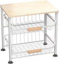 3-Layer Kitchen Fruit Storage Basket Snack Rack, countertop Storage Rack, Stackable Storage Rack with Desktop, Pull-Out Hollow Metal Storage Basket with Handle, Kitchen Organizers & Storage-Ruum Studio Home