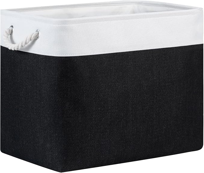 Bidtakay Baskets Extra Large Storage Bins for Clothes Set of 2 Black Baskets for Organizing Fabric Bins 17x12x15 In Tall Baskets with Handles Decorative Basket for Home Organiztion Dog Toy Baskets-Ruum Studio Home