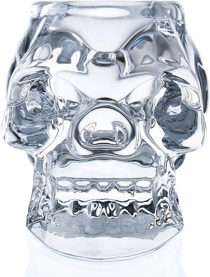 Diamond Star Glass Candle Holder Skull Halloween Tealight Candle Holder Decorative Votive Candle Holders for Home Party (clear)-Ruum Studio Home