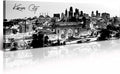 Pictures for Bedroom Black and White Wall Art Kansas City Panoramic Cityscape Skyline Canvas Art Prints for Living Room Office Home Decor Framed and Ready to Hang 13.8"x47.3"-Ruum Studio Home