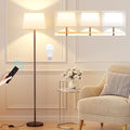 【Upgraded Floor Lamps for Living Room, Modern Floor Lamp with Remote Control, Dimmable Colors Temperature Standing Lamp Foot Switch, 9W Bulb Tall Lamps for Bedroom Office Kid Room - Brown-Ruum Studio Home