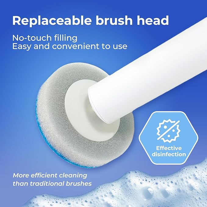 Disposable Toilet Brush&Holder with 18pcs Refills Pads, Toilet Cleaning Kit System,Toilet Bowl Cleaner Wand Holder and Set (24 Replacement Pads Refills)-Ruum Studio Home