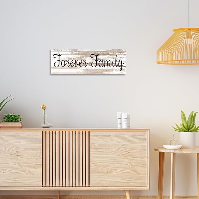 CHAOSETKEN Custom Text Sign Wall Art Personalized Family Quote Wall Decor Family Sign Canvas Prints Customized Wood Text Quote Pictures Rustic Farmhouse Decor Framed (24L x 8W)-Ruum Studio Home