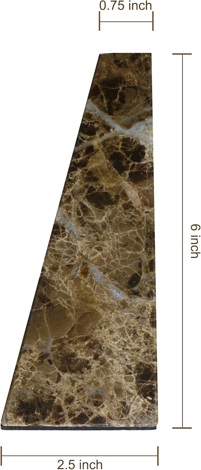 Decorative Bookends for Bookshelves, Set of 2 Marble Bookends for Living Room, Office, Bedroom, Heavy Duty,2 Pieces, Brown-Ruum Studio Home