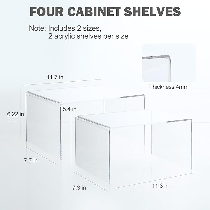 Acrylic Cabinet Organizer, Shelf Organizer, Set of 2 Spice Organization for Cabinet, Spice Rack, Stackable Kitchen Countertop Organizer | Cupboard, Pantry Shelves, and Storage Space Saver-Ruum Studio Home