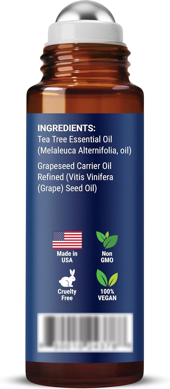 Tea Tree Oil Roll-On 10 ml - 100% Pure, Natural Essential Oil for Aromatherapy, Skin, Face & Body - Pre-Diluted for Travel - Nexon Botanics-Ruum Studio Home