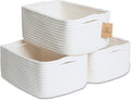 NaturalCozy 11.8"x8"x4.5” Storage Baskets for Shelves 3 Pack | Cotton Rope Woven Small Baskets for Organizing | Small Storage Bins for Nursery, Bathroom, Closet, Cube Shelf, Decorative, Gift Basket-Ruum Studio Home