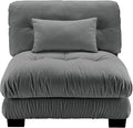 Armless Sofa W/1 Pillow - Gray-Ruum Studio Home