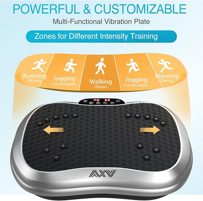 AXV Vibration Plate Exercise Machine Whole Body Workout Portable Mini Vibrate Fitness Platform Lymphatic Drainage Machine for Weight Loss Shaping Toning Wellness Home Gyms Workout (Mini)-Ruum Studio Home