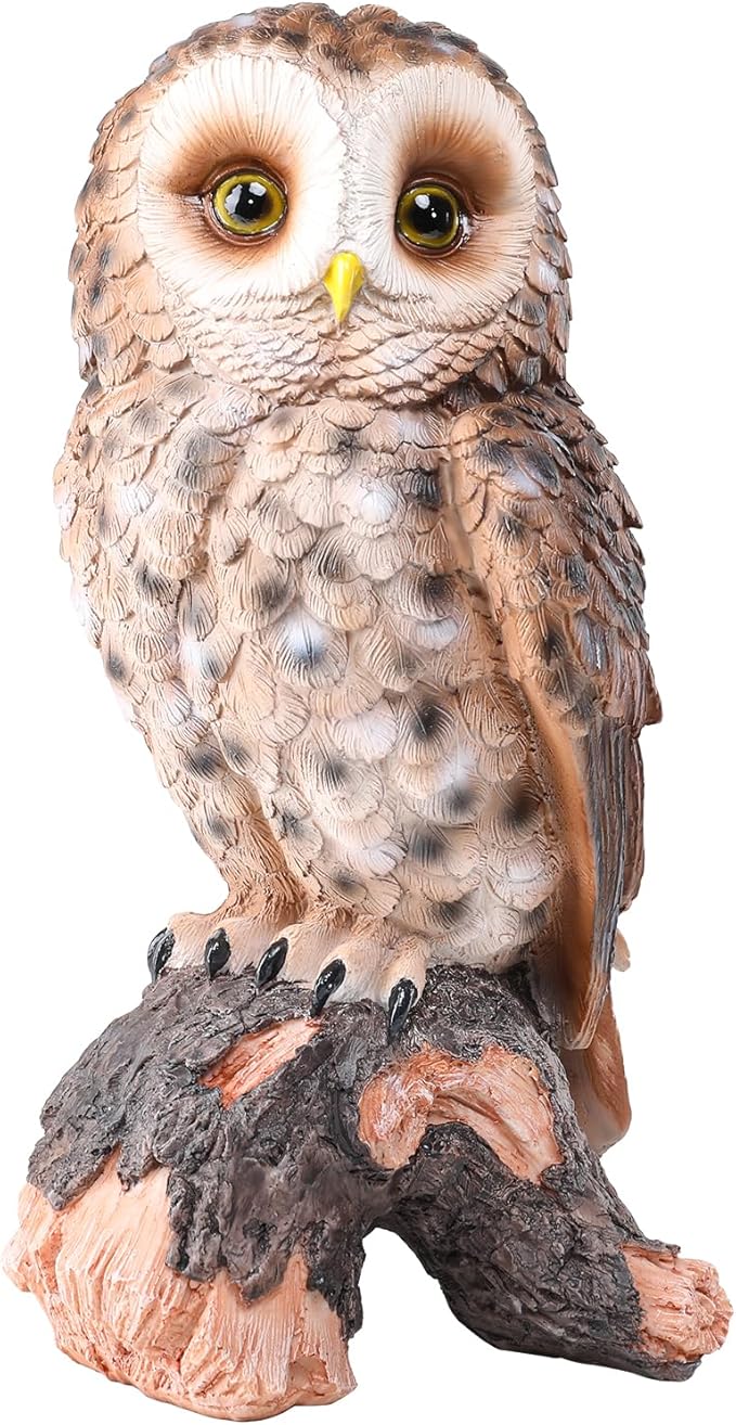 WONDER GARDEN Owl Statue Decor, Outdoor Resin Owl Figurine Sculpture for Home Porch Patio Lawn Yard Decorations or Housewarming Gifts-Ruum Studio Home