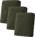 H.VERSAILTEX Velvet Stretch Couch Cushion Cover Plush Cushion Slipcover for Chair Loveseat Sofa Cushion Furniture Protector Seat Cushion Sofa Cover (3 Piece Sofa Cushion Covers, Olive)-Ruum Studio Home