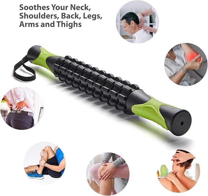 Sportneer Muscle Roller Stick – Deep Tissue Leg & Back Massager for Athletes, Relieves Soreness, Cramps & Tight Muscles – Upgraded Black-Ruum Studio Home